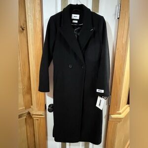 DKNY Classic Black Outerwear Coat NWT Beautiful